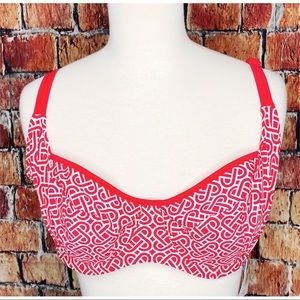 NWT Freya Riviera Swim Underwire Bikini Top UK US 38DD Bralette Red White